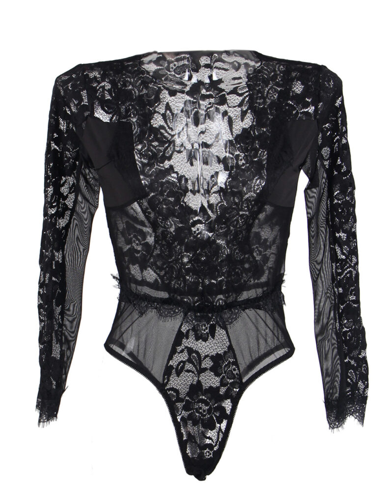 Lingeri hos Maidesign, Sort bodystocking blonde