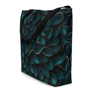 Shoppingtaske design med mørkegrønne blade